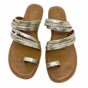 Franco Sarto Gold Giuseppe Toe Ring Sandals Size 8